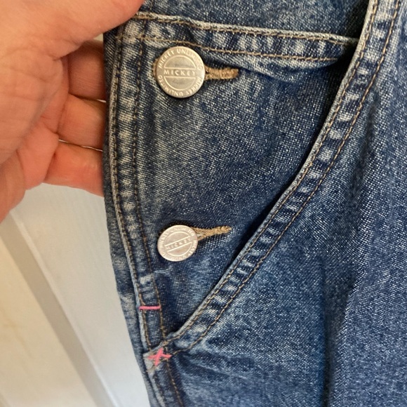 Disney Denim Short Overalls with Mickey & Floral Embroidery - Picture 7 of 14
